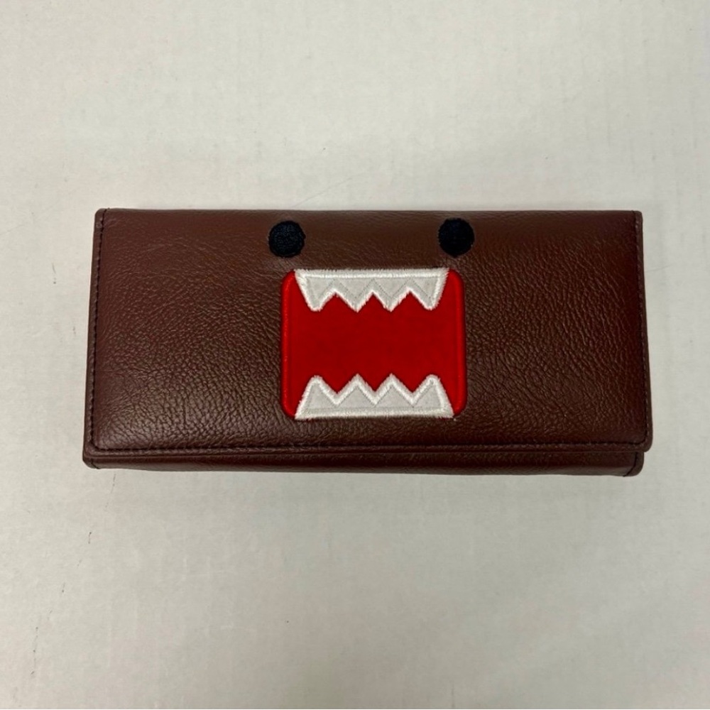 Rare Brown Domo Leather Wallet with Red Graphic